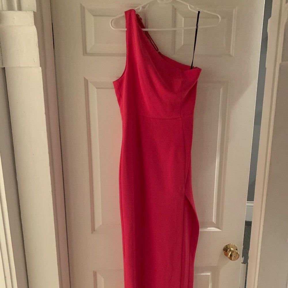 [Never worn] Hot pink, one shoulder gown